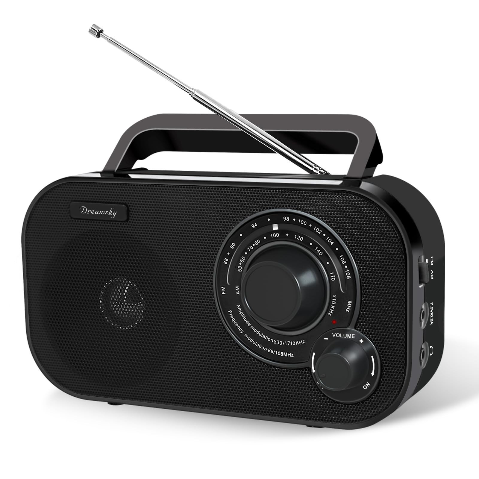 AM FM Portable Radio Plug in Wall or Battery Operated for Home & Outdoor, Str...