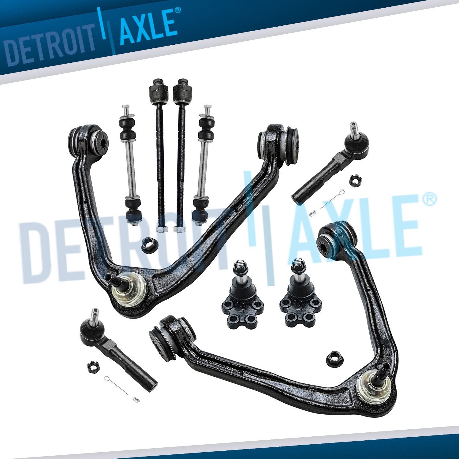 10pc Front Upper Control Arms Tie Rods Sway Bars for Silverado Sierra 1500 RWD