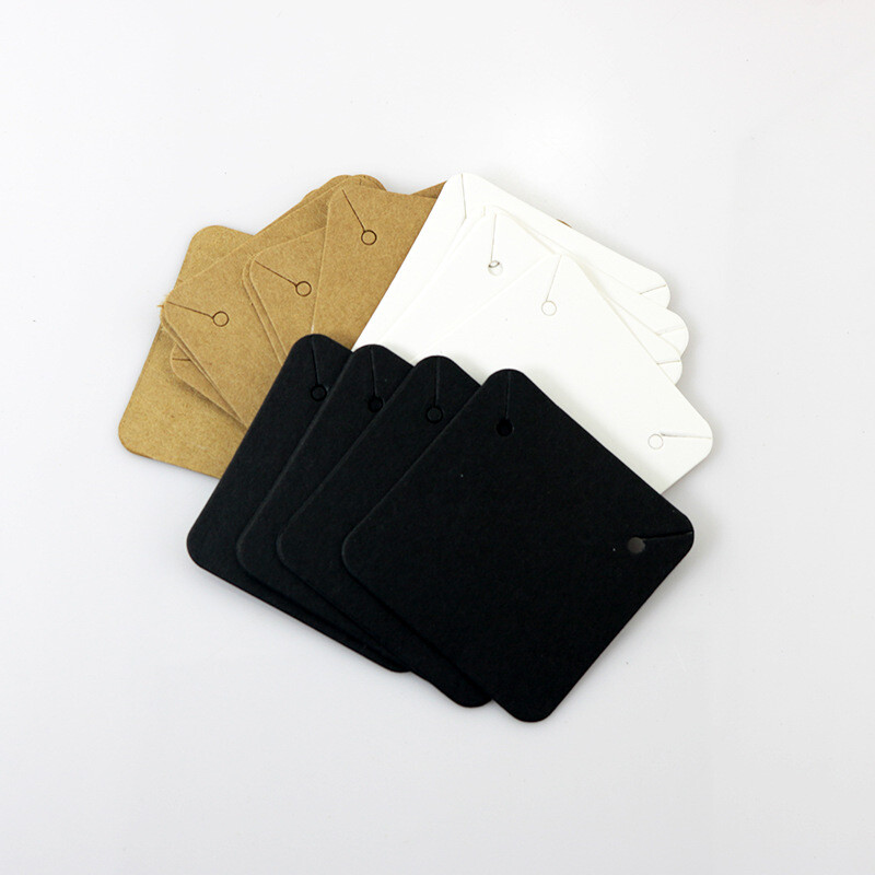 100pcs 5*5cm Kraft Paper Square Card Necklaces/pendants Packaging Cards