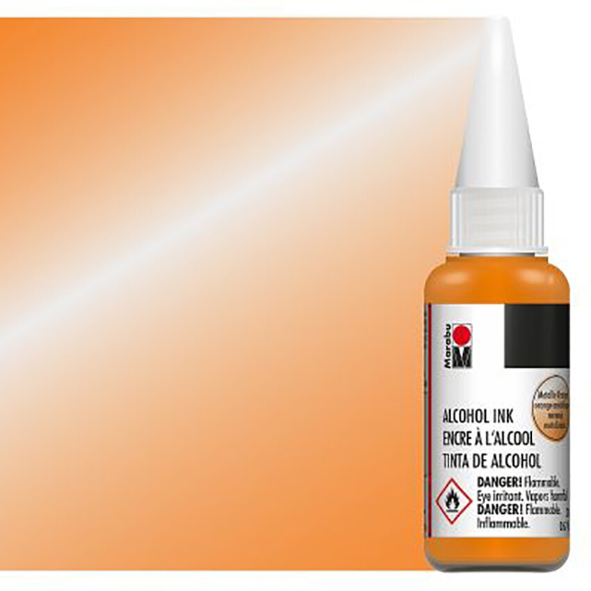 Marabu, Alcohol Ink, .67 fl oz, Metallic Orange Ink, Orange Alcohol Ink