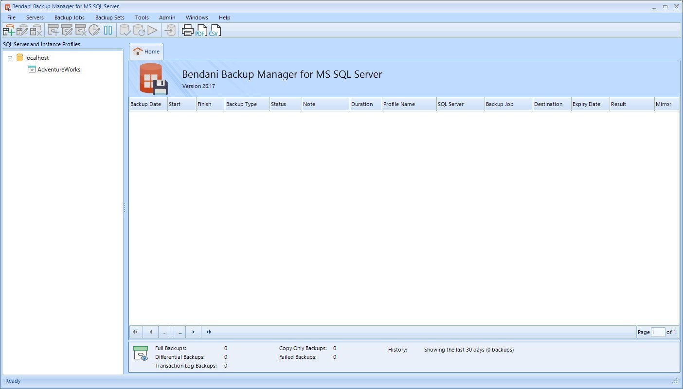 Bendani Backup Manager for Microsoft SQL Server, Full Perpetual License.