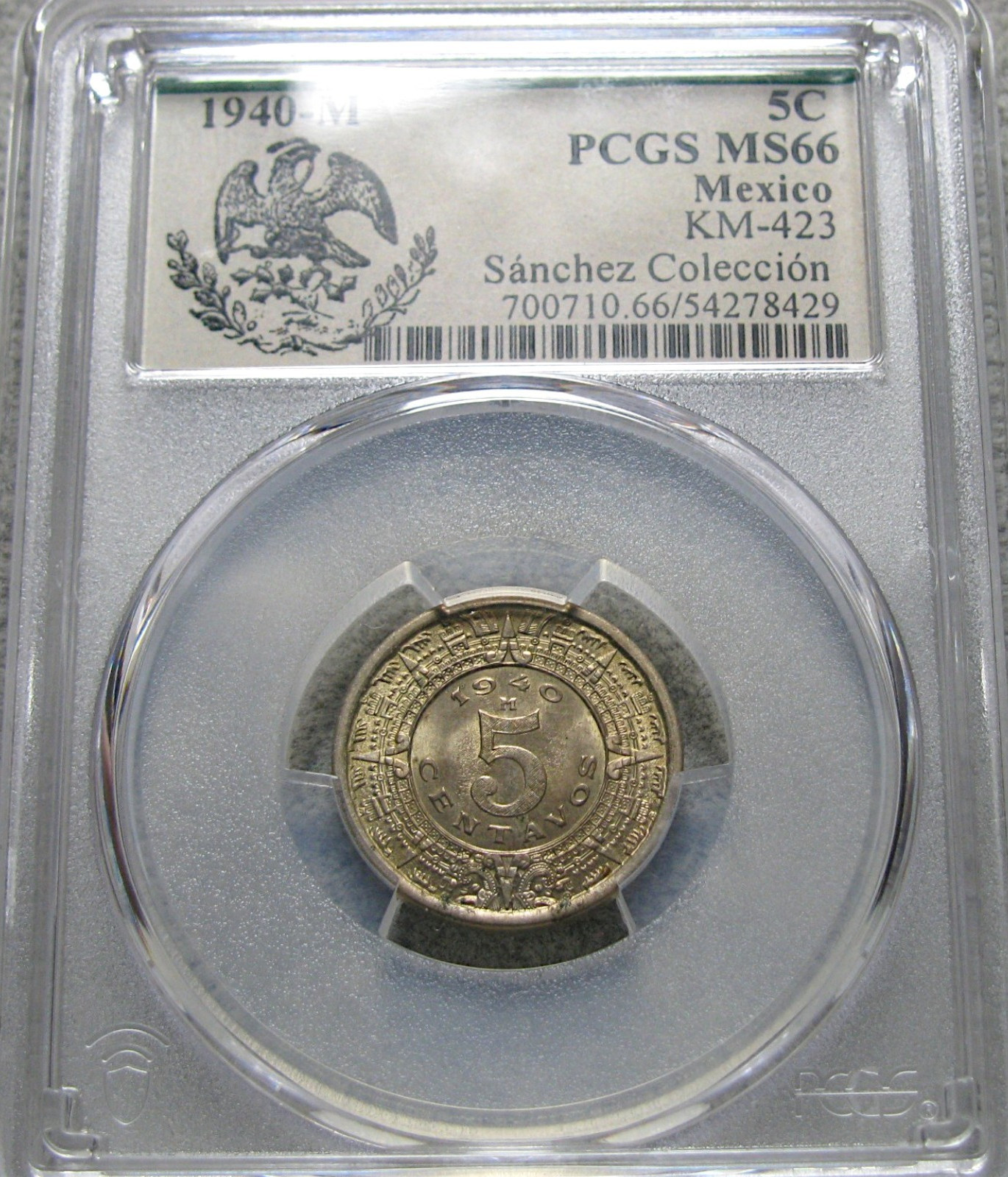 1940-M Mexico City 5 Centavo  KM-423 ---- MS-66 PCGS Coin ---- #793C