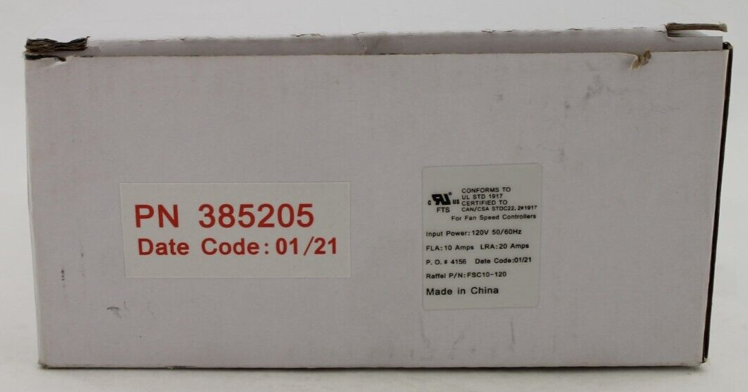 Raffel FSC10-120 Solid State Speed Controller