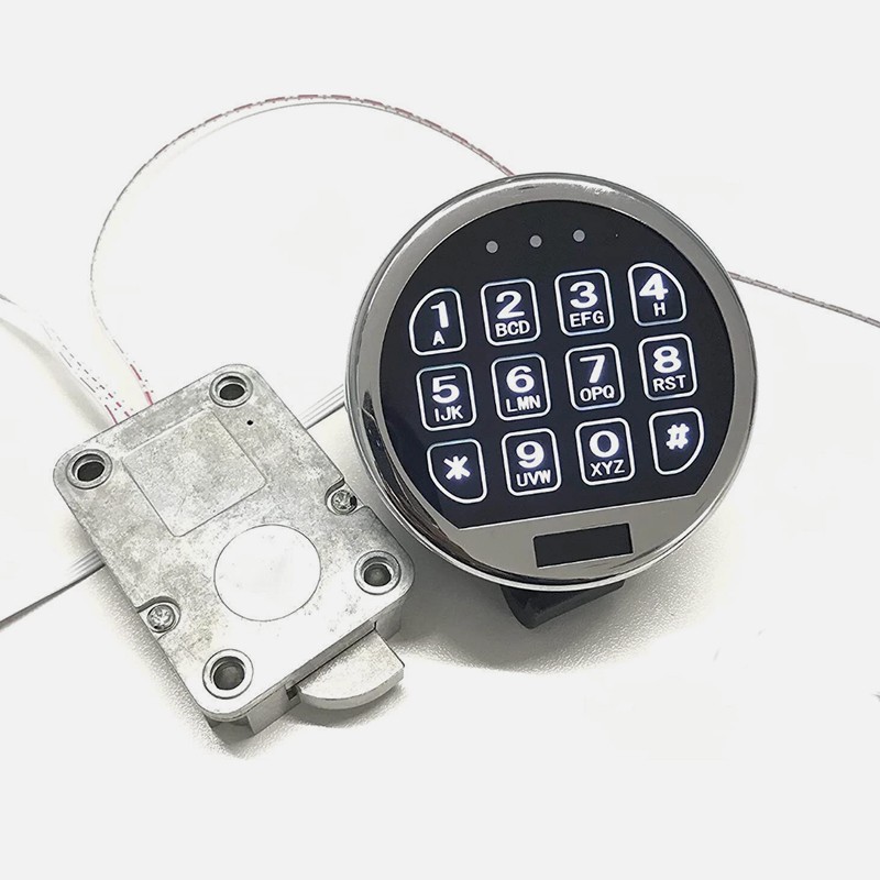 Gun Safe Lock Replacement Electronic Safe Lock LED Keypad Chrome With Swing Bolt