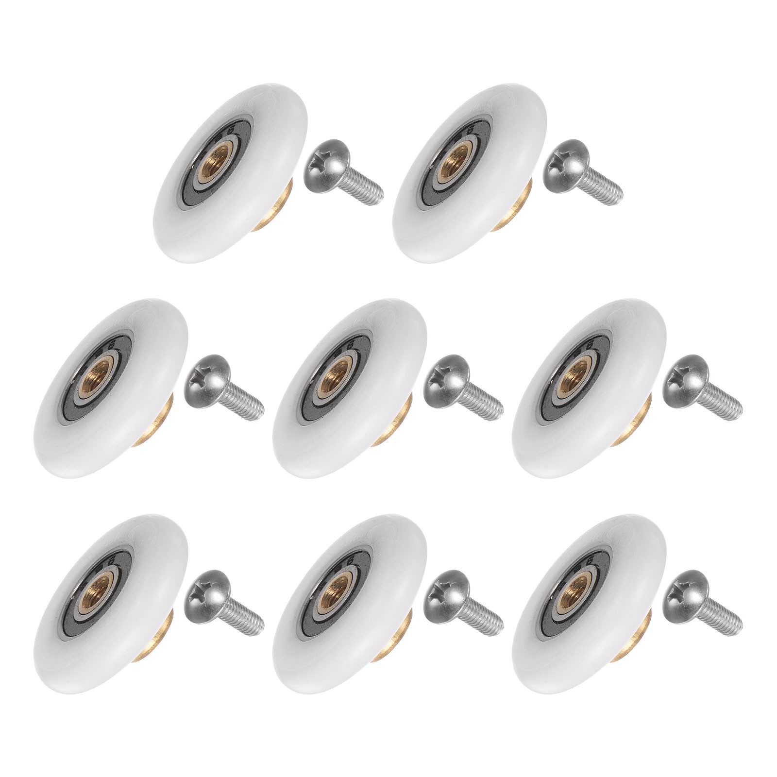 Shower Door Roller Wheel 27mm Replacement for Bathroom Glass Door (2 Set 8pcs)