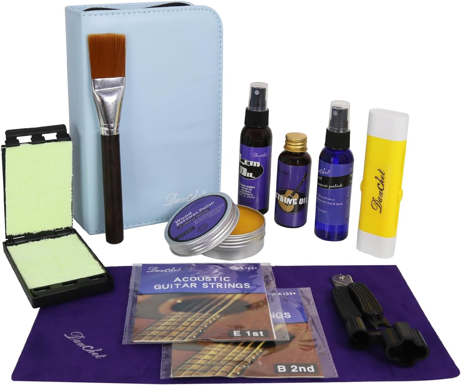 Guitar Cleaning Kit, Guitar Cleaning Care Cleaning Kit -Polish, Lemon Oil for Fr
