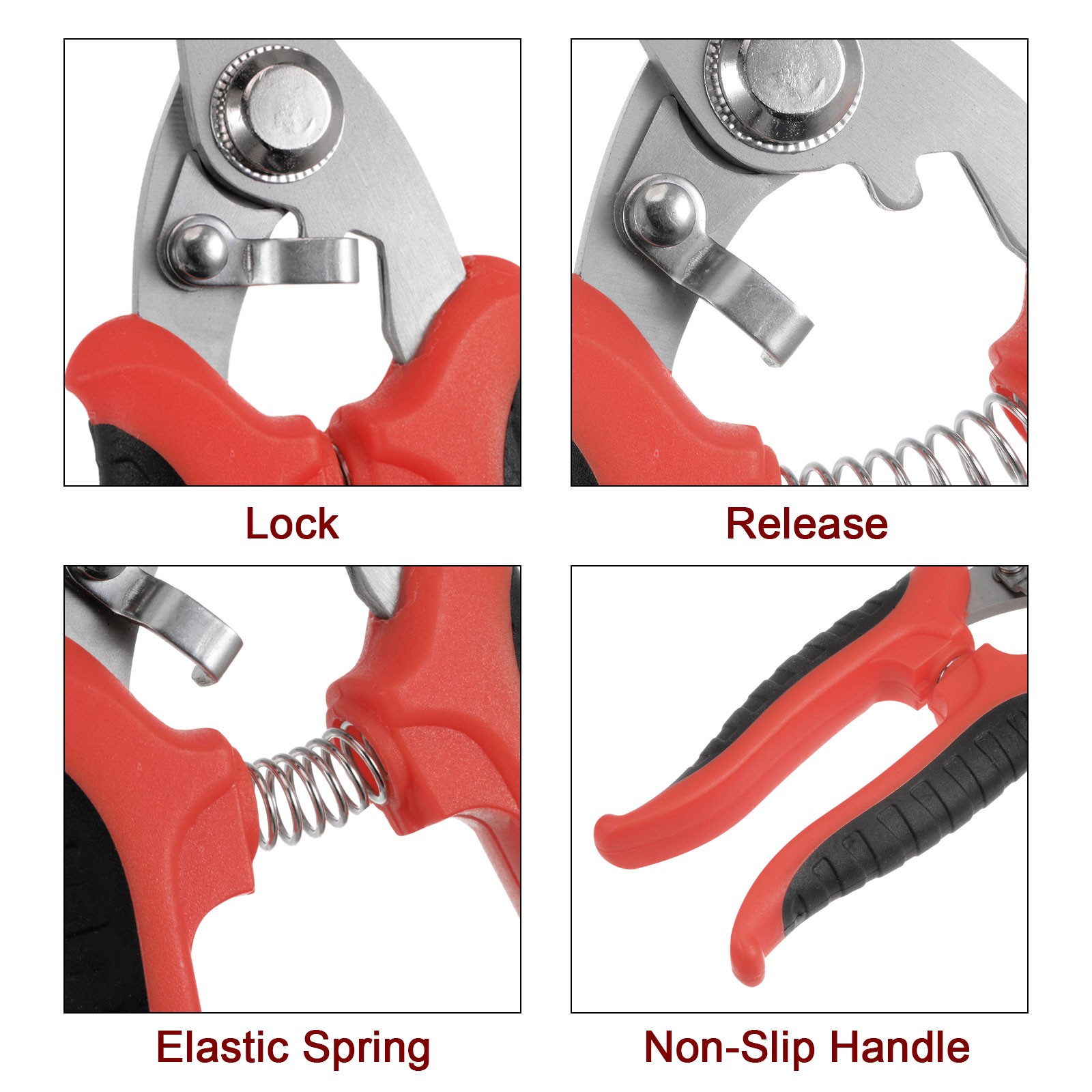 2pcs 8 Inch Industrial Scissors with Black Red Handle