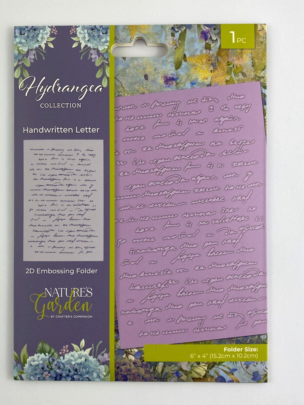 HANDWRITTEN LETTER - 2D Embossing Folder - Natures Garden Hydrangea Collection