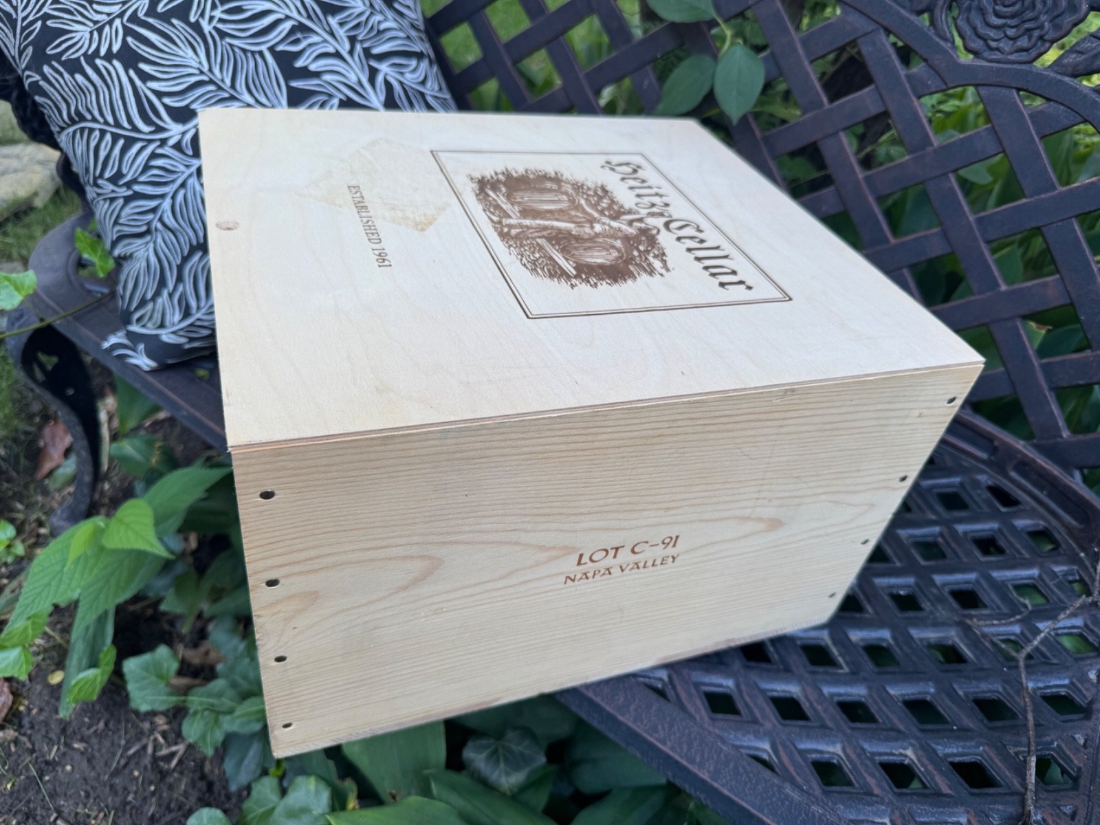 Heitz Cellars Lot C-91 wine crate, box only