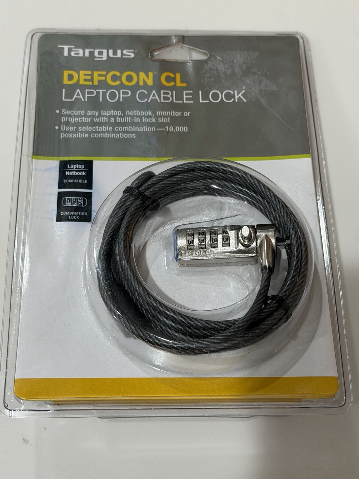 TARGUS DEFCON LAPTOP NOTEBOOK CABLE Combination SECURITY LOCK PA410U New Sealed