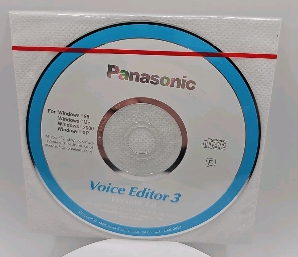 Panasonic Voice Editor 3 Version 1.0 CD-ROM Windows PC