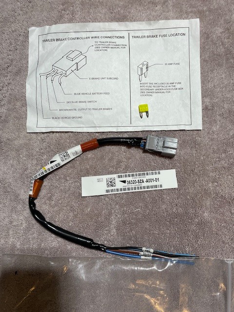 OEM Trailer Brake Controller Cable For  Honda  Pilot/Ridgeline 06320-SZA-A001-01