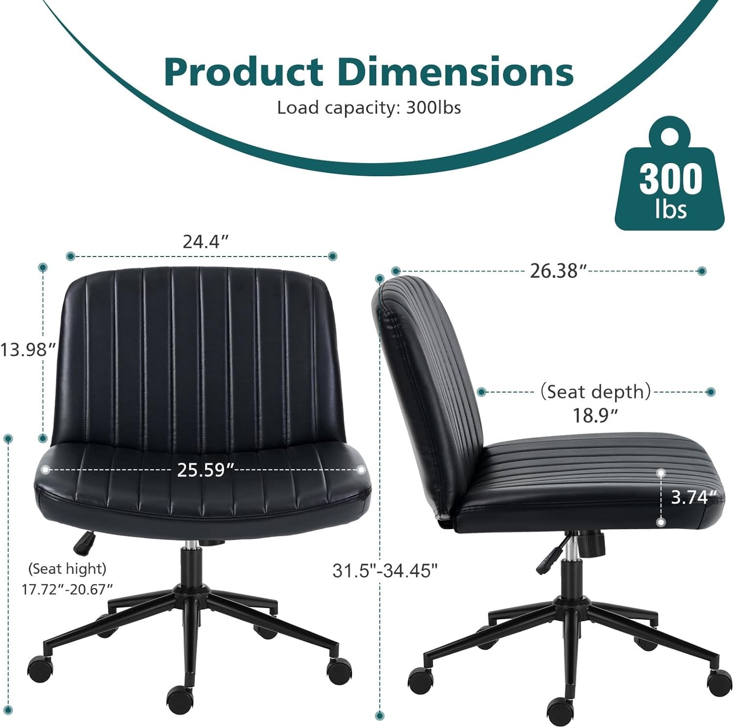 Criss Cross Chair W/ Wheels Wide Cross Legged Office Desk Vanity Chair Comfy