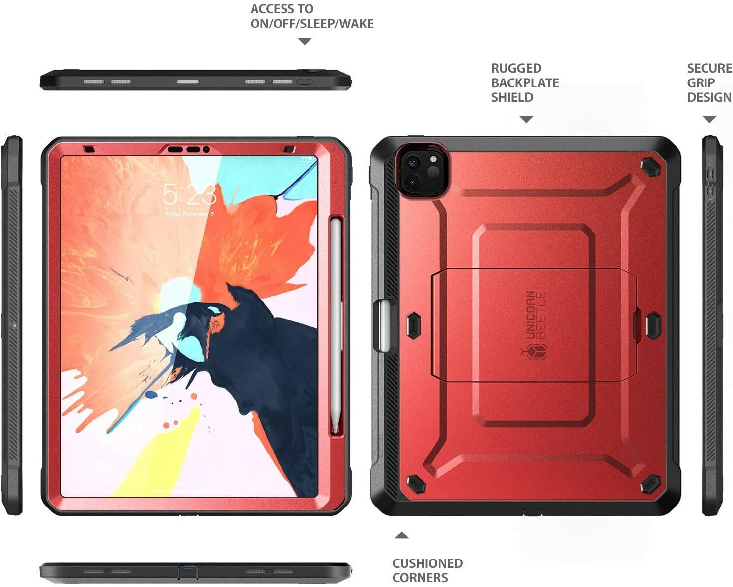 SUPCASE for Apple iPad Pro 11.0" Full-Body Rugged Case W/ Screen Protector,Ruddy