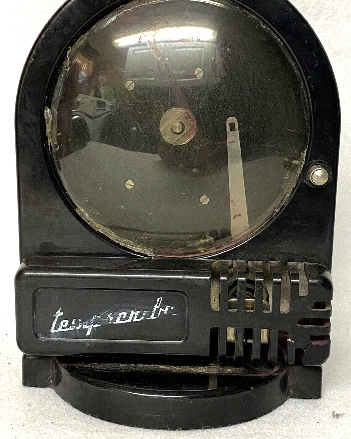 VINTAGE TEMPSCRIBE TIMECLOCK,BACHARACH,7 DAY,PUNCH,BAKELITE,BLACK,14-7030,WORK