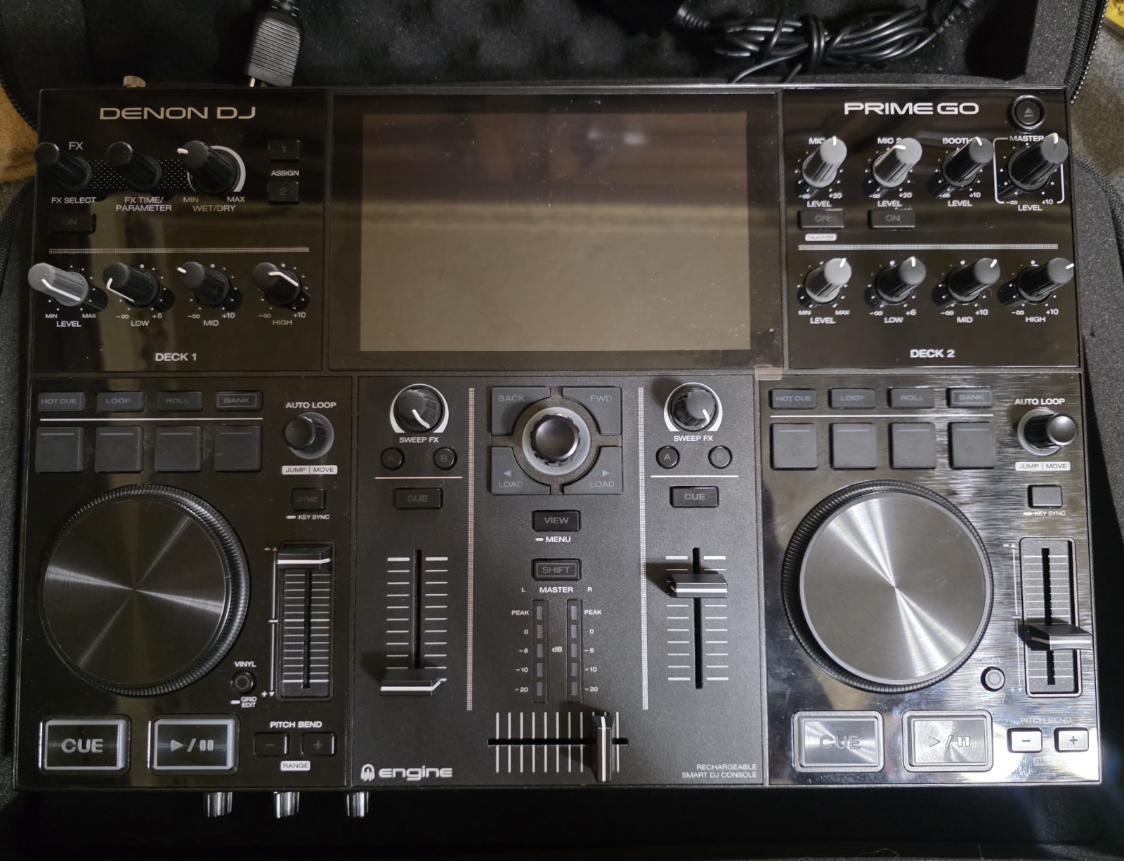 Denon DJ PRIME GO Double Deck Rechargeable Smart DJ Console With Case