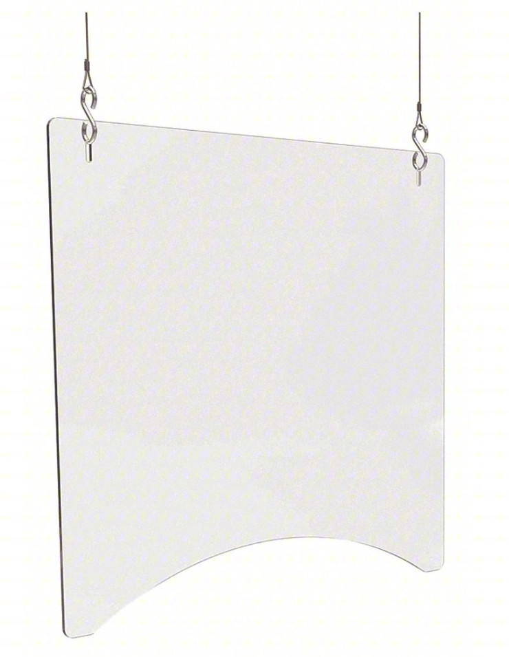 Deflecto PBCHA2424 Hanging Sneeze Guard Acrylic Clear 23.75 in 2 Pack