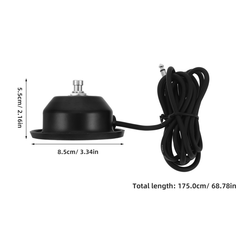 Reusable 1-Button Guitar Footswitch Durable Metal for Effect Pedal Control Black