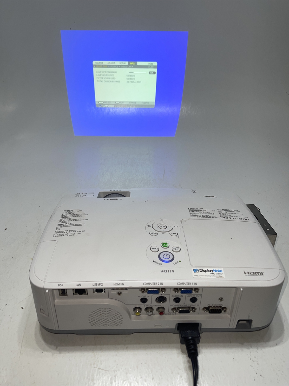 NEC NP-M311X LCD Projector 3100 Lumens HDMI XGA - 3799  Used Lamp Hours