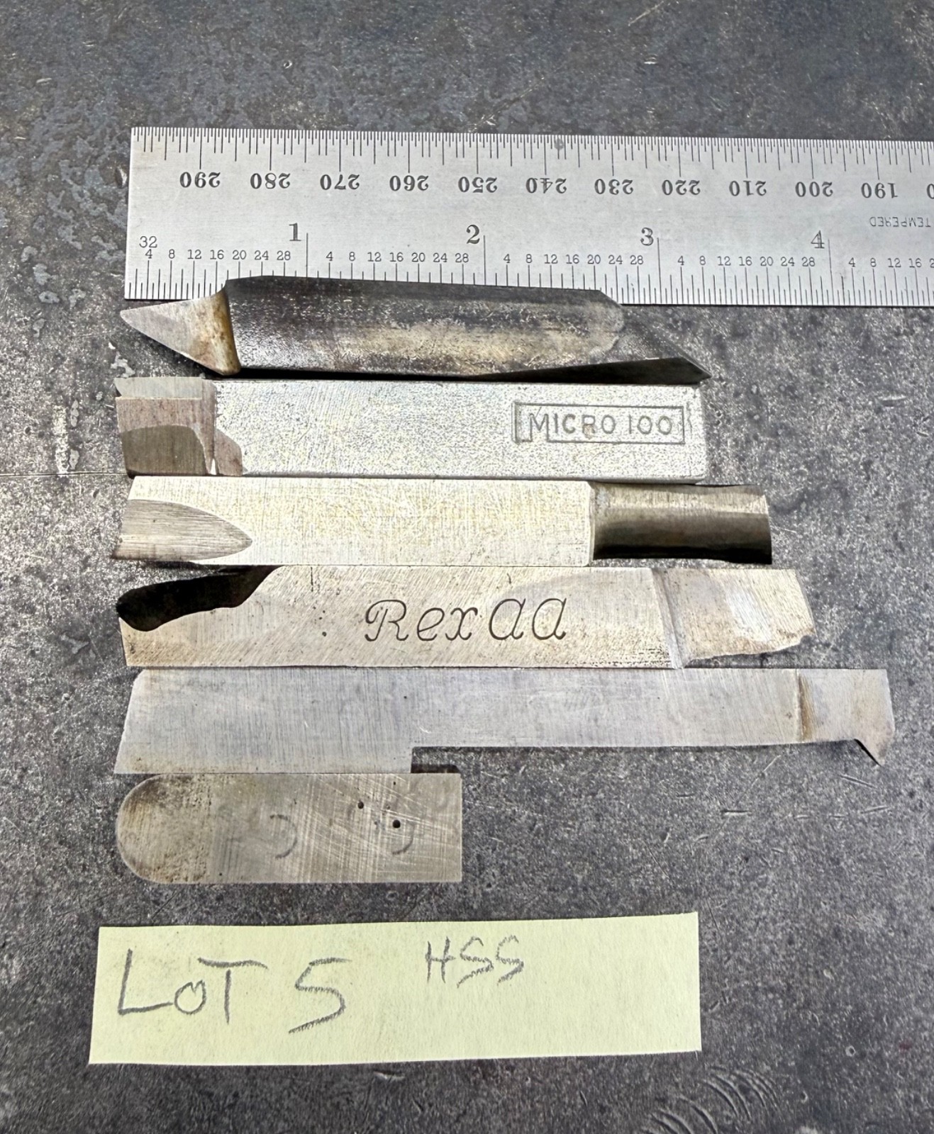 Vintage Lathe Tool Bits  Lot of  (6)  1/2" HSS Various Brands