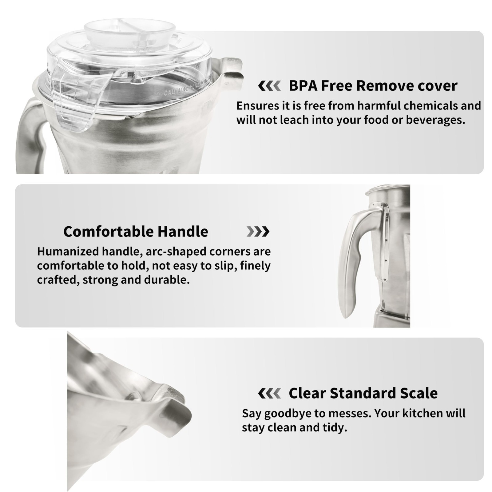 Stainless Steel Container 48oz,Replace for 5000 5200 6300 6500 7500 E310 E320 Pr
