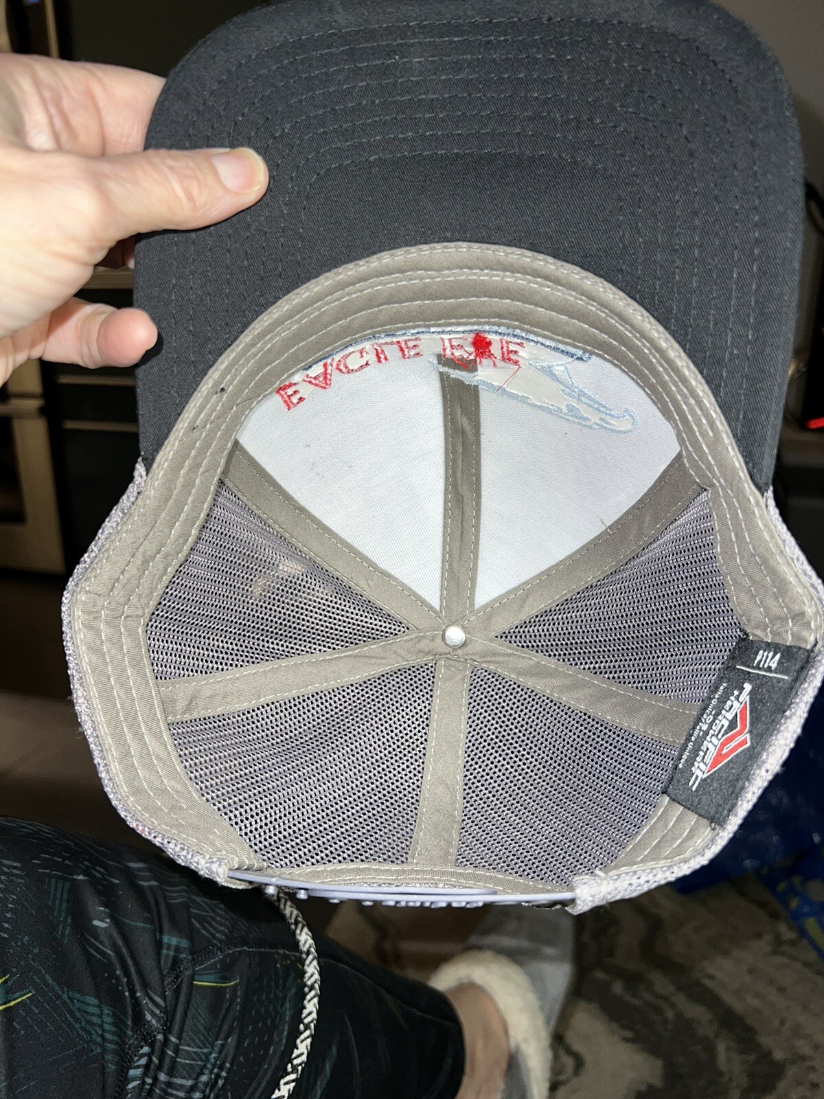 Trucker Hat Black Fabric Gray Mesh Eagle Eye Trucking Lines LLC snapback EUC Adj