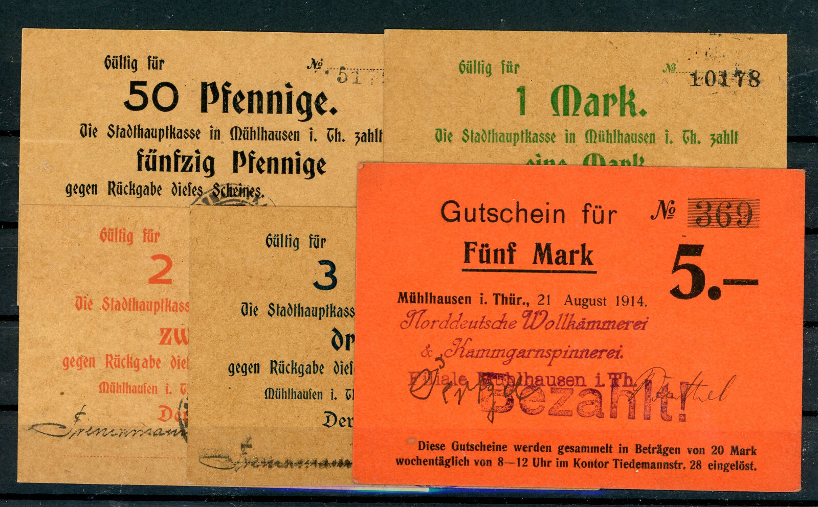 Mühlhausen 5 Bills Emergency Money 2/20312
