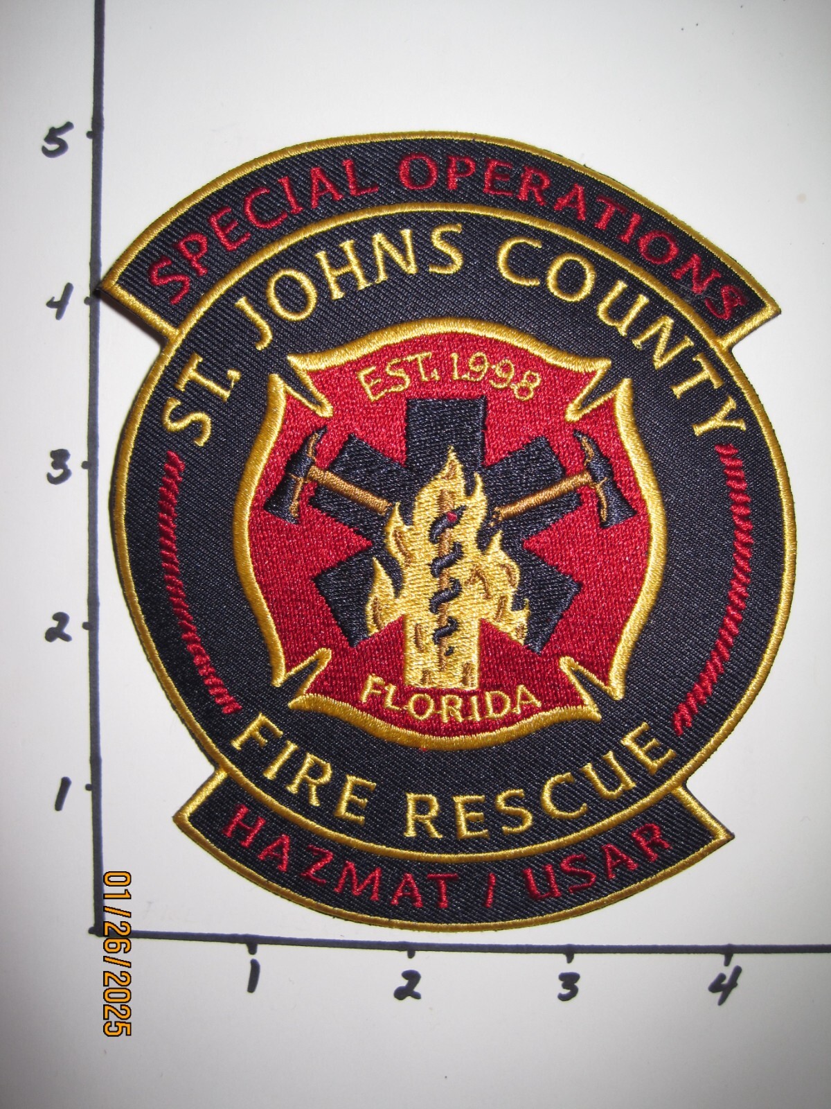 FL - St. Johns County Fire Dept Special Operations HAZMAT USAR patch Florida V2