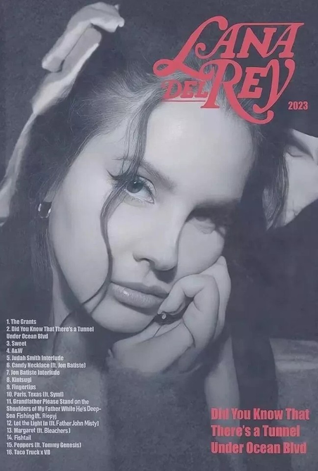 Lana Del Rey - Did you know that there’s a tunnel under Ocean Blvd Music Poster