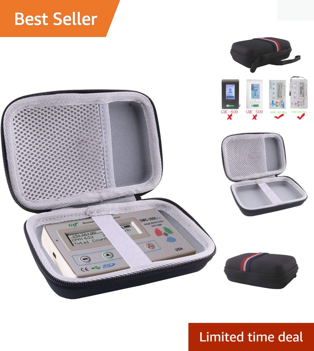 Stylish Waterproof Hard Carrying Case for GQ Plus/GMC-320 Radiation Detectors