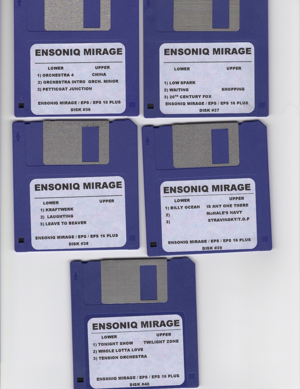 ENSONIQ MIRAGE NEW DISK SET #3 MIRAGE / EPS16+/ COMPLETE (15) DISK SET