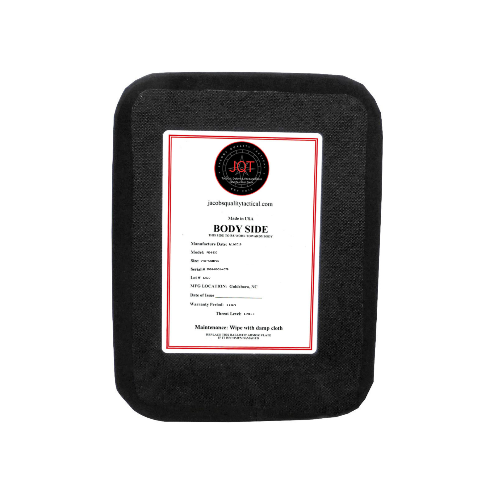 Level III+ Polyethylene Side Plates by Jacobs Quality Tactical