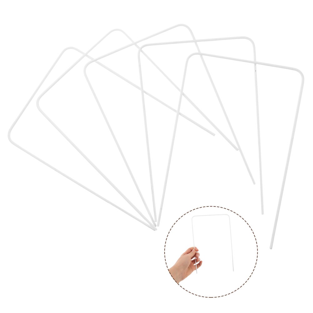 5Pcs Portable Metal Croquet Hoops for Outdoor Family Play Silver Lawn Set