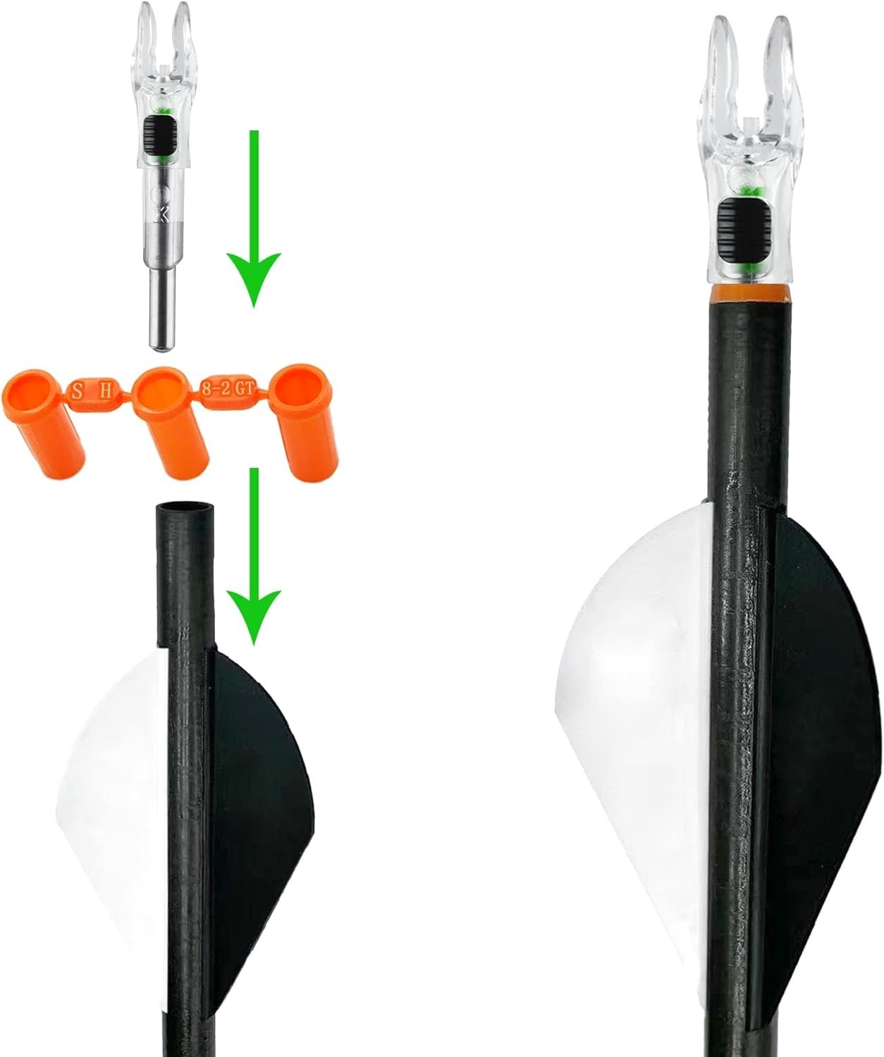 6PCS Versatile LED Arrow Nocks with Easy Switch - Compatible with Multiple Sizes