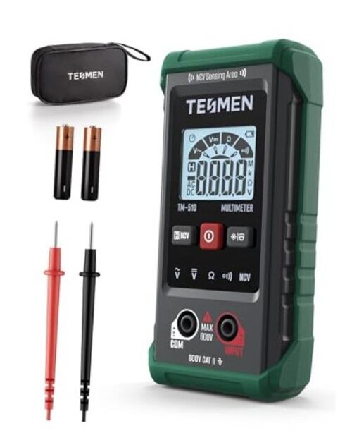 TM-510 Digital Multimeter, 4000 Counts, Smart TM-510 Auto Multimeter Green