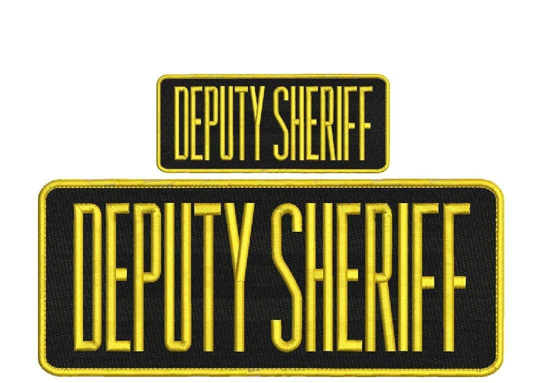 DEPUTY SHERIFF EMB PATCH4X10 AND 2X5 HOOK ON BACK BLACK/GOLD