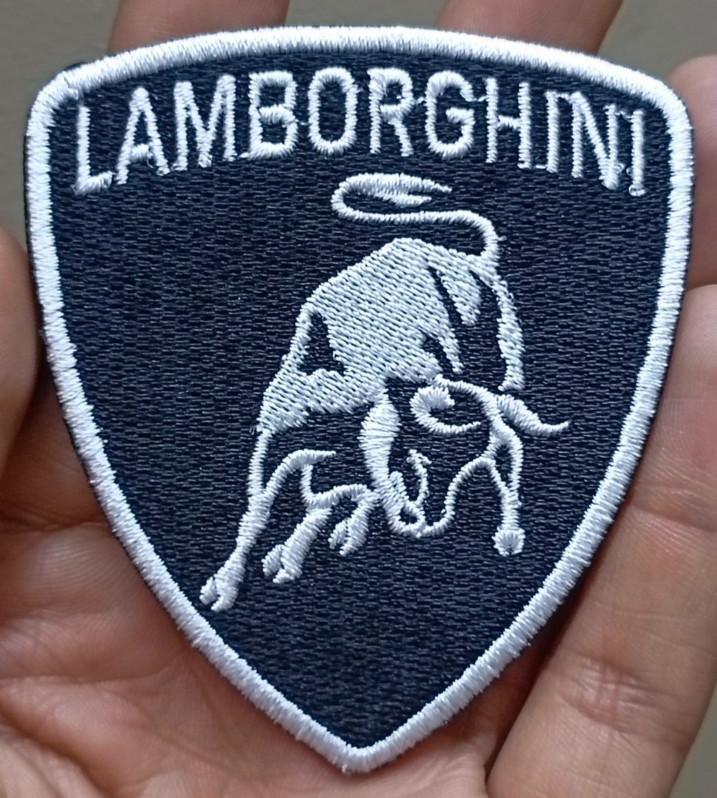 Pack of 2 Lamborghini Iron On Patch - Sew Patch - Crest Embroidered Patch