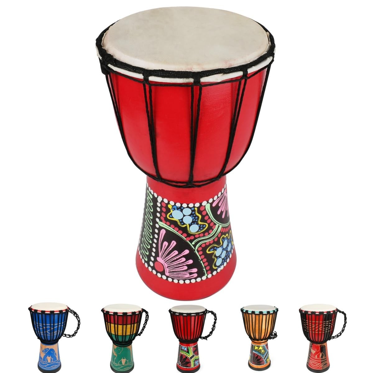 MUINS Djembe drum,6'' x 12'' African Hand Drum Carved Mahogany African Drums ...