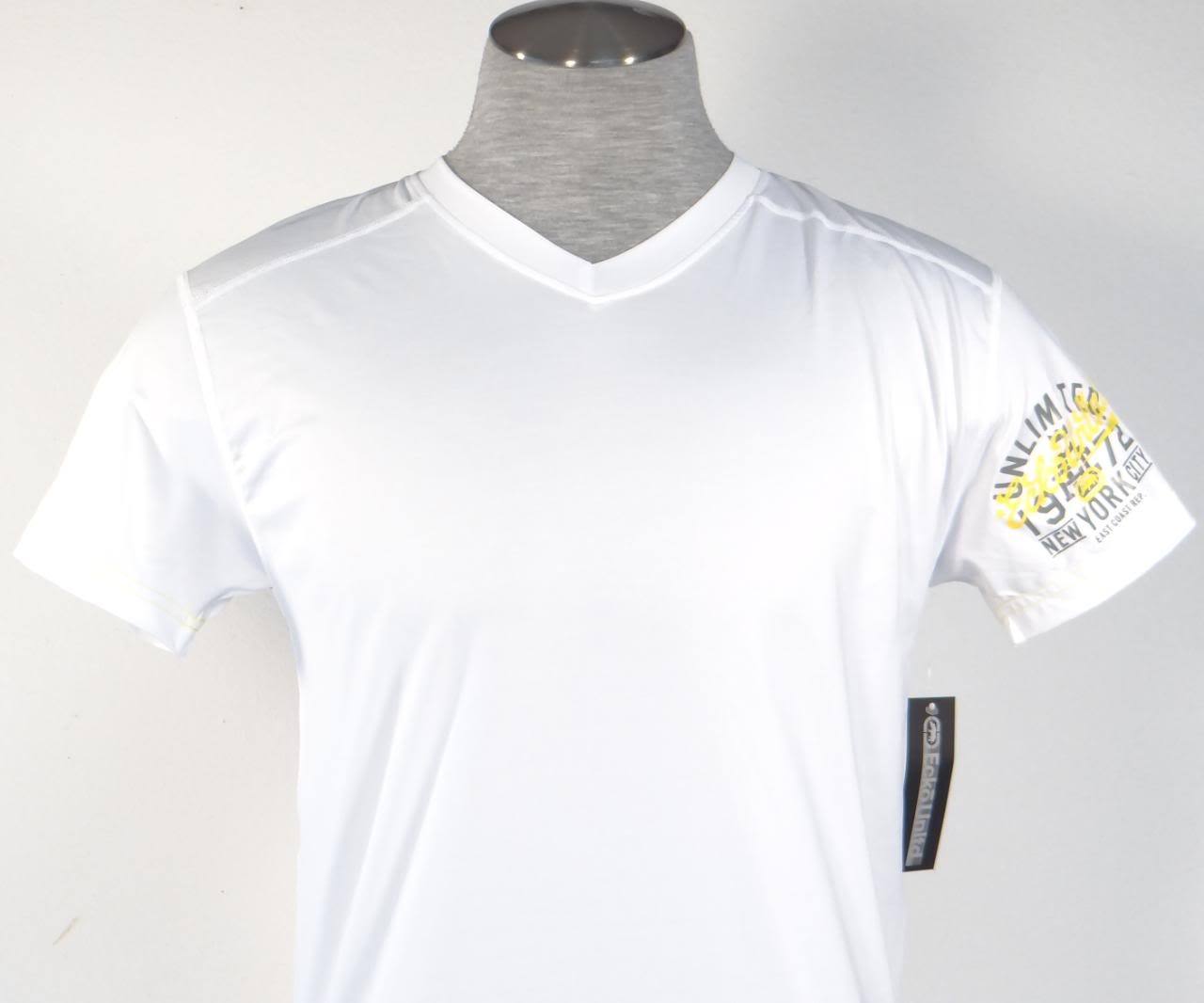 Ecko Unltd Moisture Wicking White Short Sleeve Body Fit Tee Shirt Men's NWT