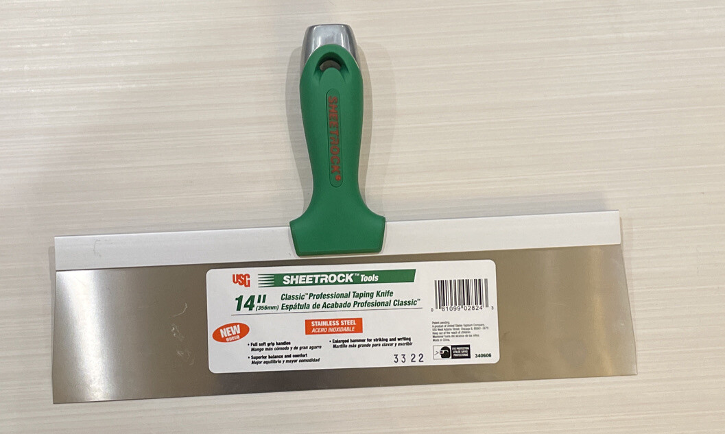 USG Classic Professional Sheetrock Taping Knife 14" Stainless Steel