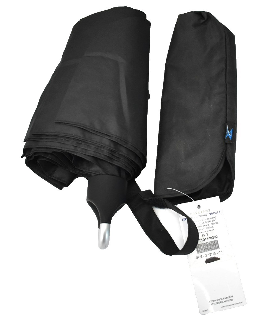 Storm Duds Storm Clip Super Mini Compact Umbrella Unit Black 8502 BRANDED