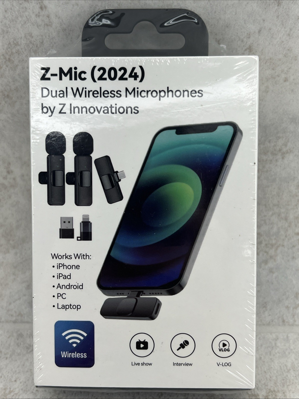 z-Mic Dual Wireless Microphones 2024- iPhone iOS Android VLOG Interview Live