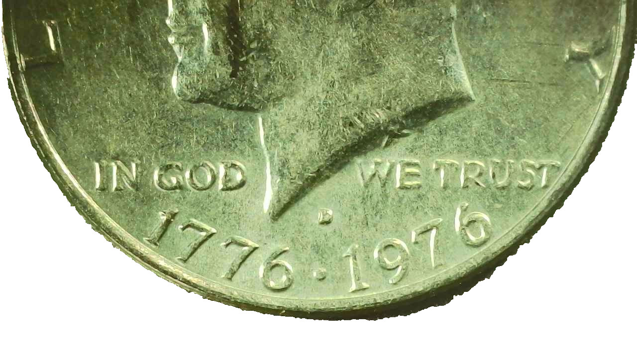 1976D Kennedy Half Dollar Error - Filled Mint Mark "D" - #244