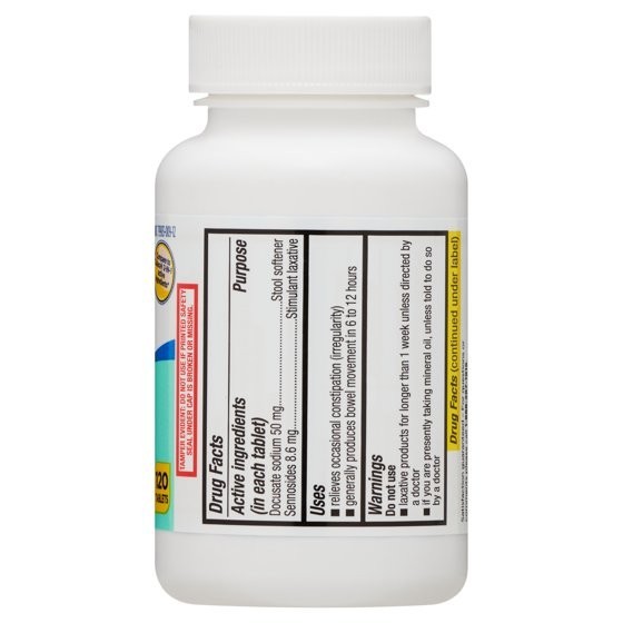 Equate Stool Softener Plus Stimulant Laxative Tablets for Constipation, 120 Ct