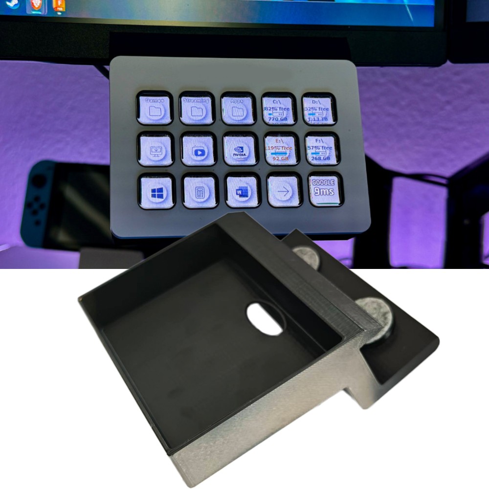 For Stream Deck MK2 Mount Under Monitor, 3D Printed Clamp Stand Monitor Mount ~