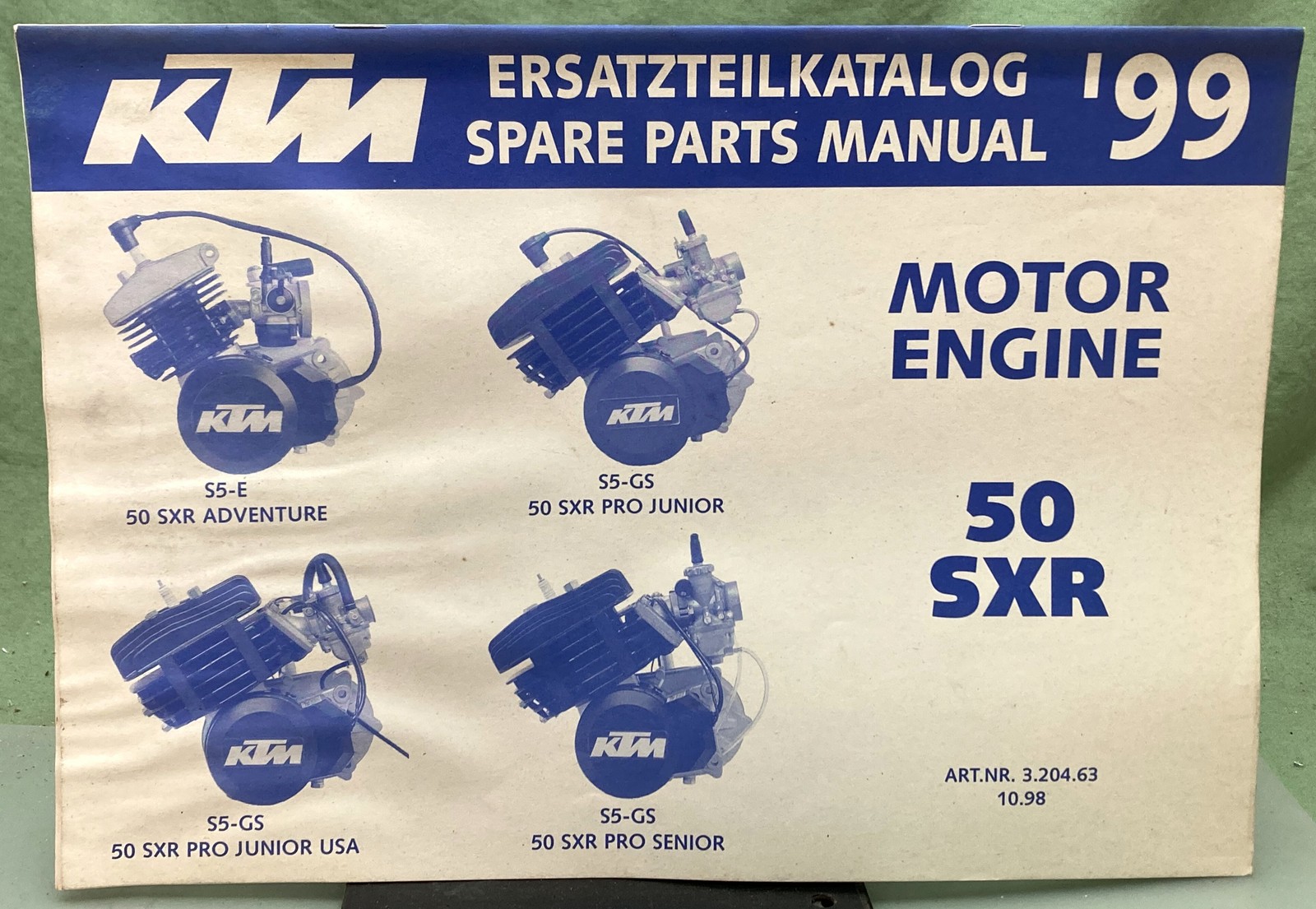 Genuine KTM 3204631098 50 SXR Motor Spare Parts Manual '99