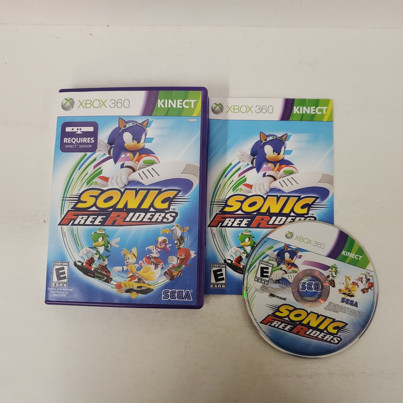 Xbox 360 Kinect Sonic Free Riders  COMPLETE TESTED  Free Fast Shipping
