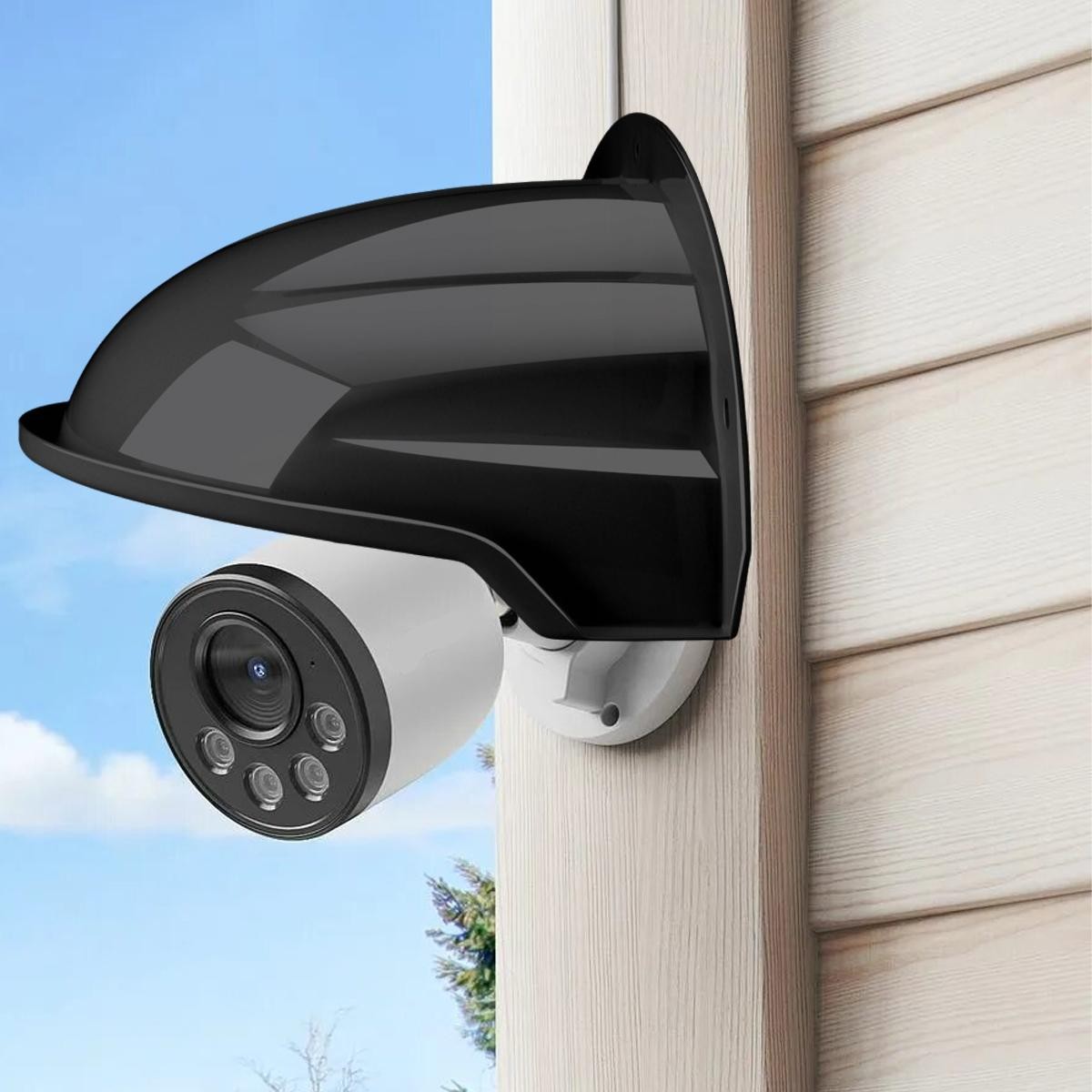 ABS Material Outdoor Camera Rain Cover Waterproof Protective Shield Black
