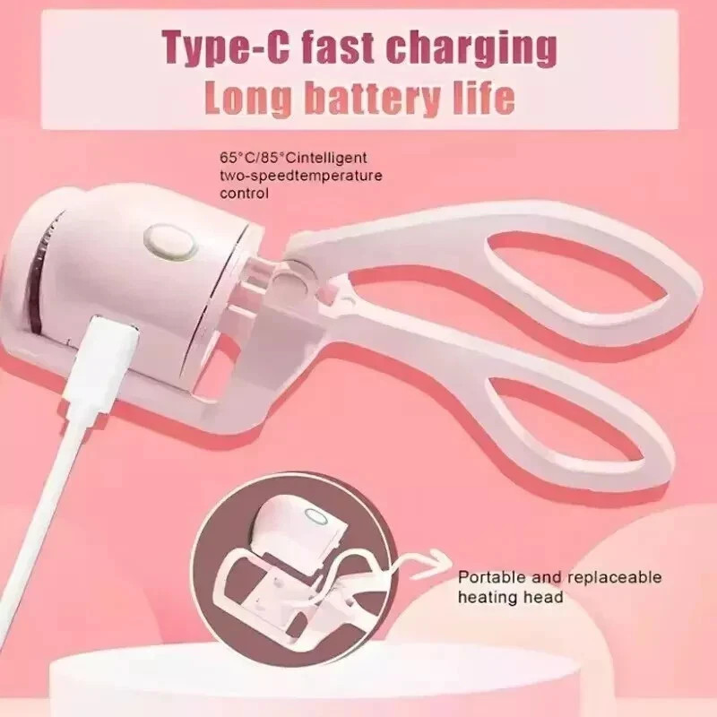 Long Lasting Electric Heated Eyelash Curler USB Rechargeable Makeup Curling Tool