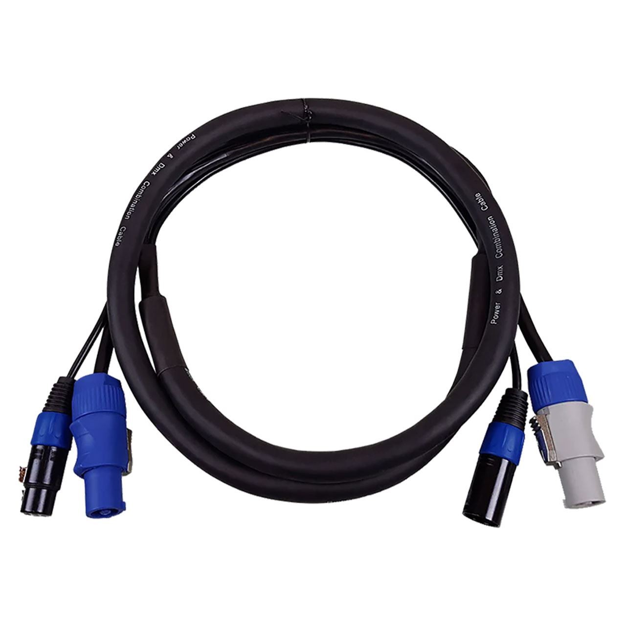 Blizzard Cables DMX 3-Pin and PowerCON Blue/Grey, 6 ft Combo Cable